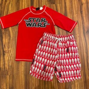 GAP Star Wars swim set boys red small medium
